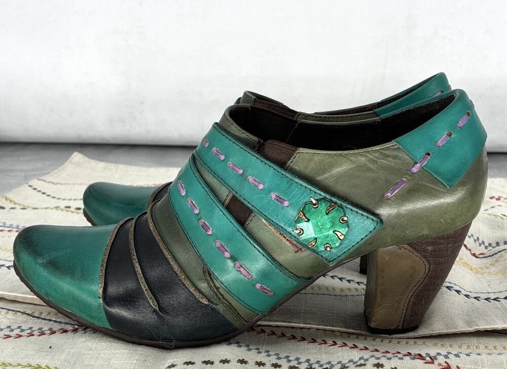 L’artiste Spring Step Heels Booties Teal Green Mary Jane’s Comfort Shoes EU 42